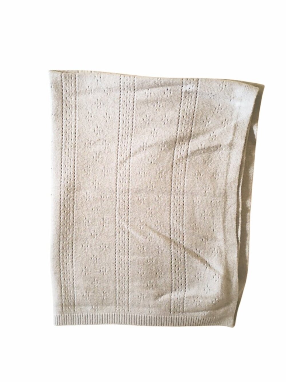 First Steps Gray Knit Open Weave Baby Security Lovey Blanket 29" X 36"
